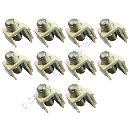 10 Cooper Aspire Desert Sand TV Video Connector FType Coaxial Cable Jacks 9555DS