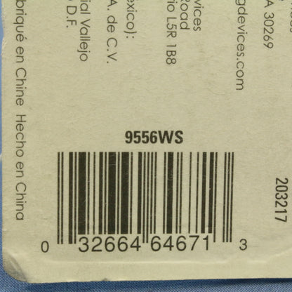 Cooper Aspire White Satin (Pale Gray) Cat3 Modular Voice Jack 6-Position 9556WS