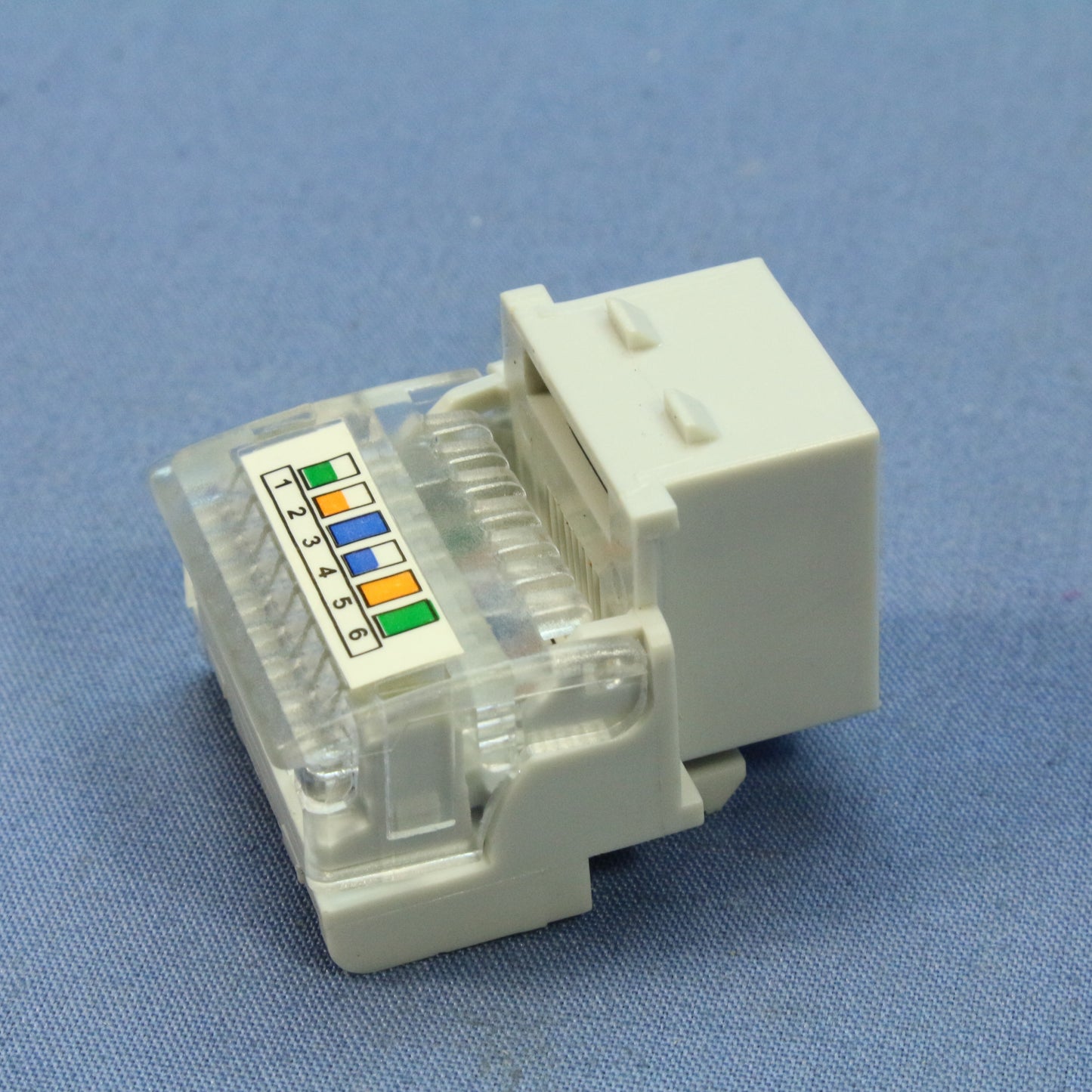 Cooper Aspire White Satin (Pale Gray) Cat3 Modular Voice Jack 6-Position 9556WS