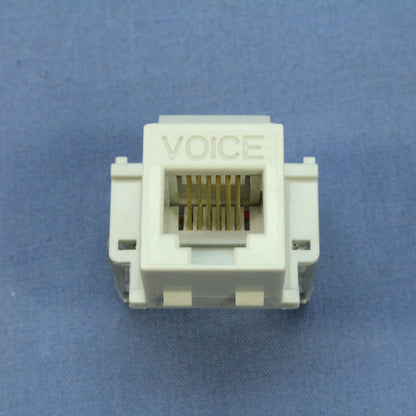Cooper Aspire White Satin (Pale Gray) Cat3 Modular Voice Jack 6-Position 9556WS