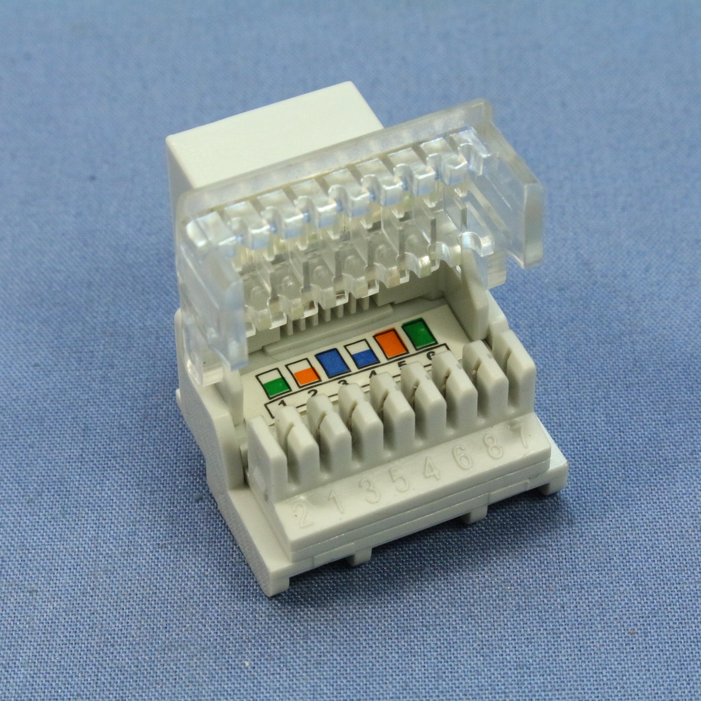Cooper Aspire White Satin (Pale Gray) Cat3 Modular Voice Jack 6-Position 9556WS