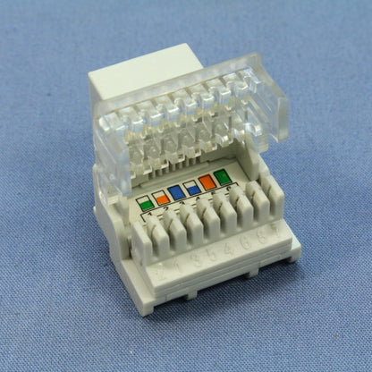 Cooper Aspire White Satin (Pale Gray) Cat3 Modular Voice Jack 6-Position 9556WS