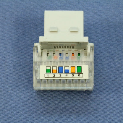 Cooper Aspire White Satin (Pale Gray) Cat3 Modular Voice Jack 6-Position 9556WS