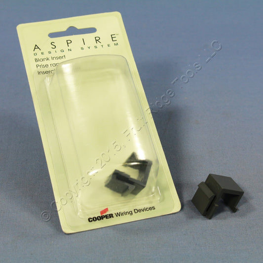 Cooper Aspire 9558SG Silver Granite Blank Modular Wallplate 1-Port Fillers 2pcs