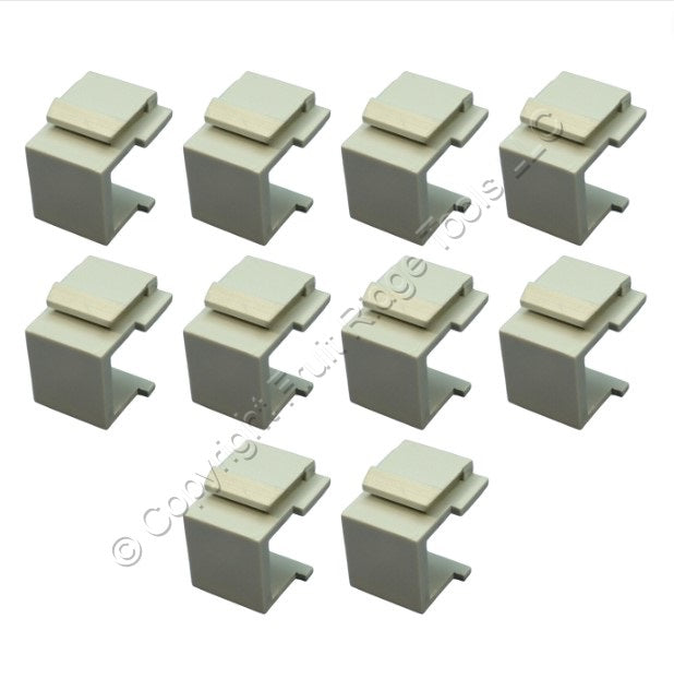 Cooper 9558WS White Satin Pale Gray Blank Insert Data Wallplate Dust Cover 10pcs