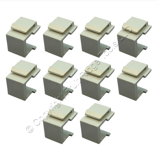 Cooper 9558WS White Satin Pale Gray Blank Insert Data Wallplate Dust Cover 10pcs