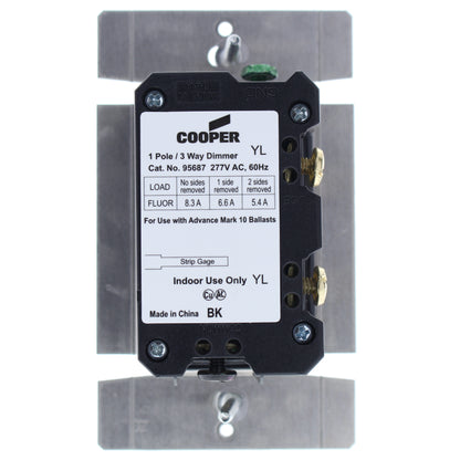 95687AW White Aspire Alpine 1-Pole/3Way Slide Fluorescent Dimmer Mark 10 8A 277V