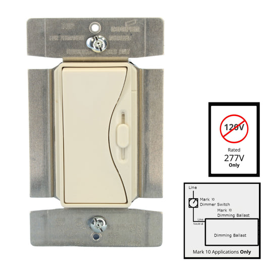 Aspire 95687DS Mark 10 Desert Sand 1-Pole/3way Preset Slide Dimmer 8A 277V Fluor