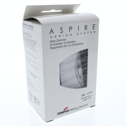Aspire 95687WS White Satin (Pale Gray) 1-Pole/3Way Slide Fluorescent Dimmer 277V