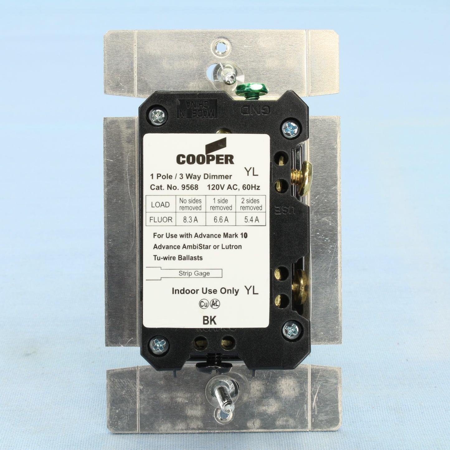 Cooper 9568AW Aspire Mark 10 Alpine White 1-Pole/3-Way Slide Fluorescent Dimmer