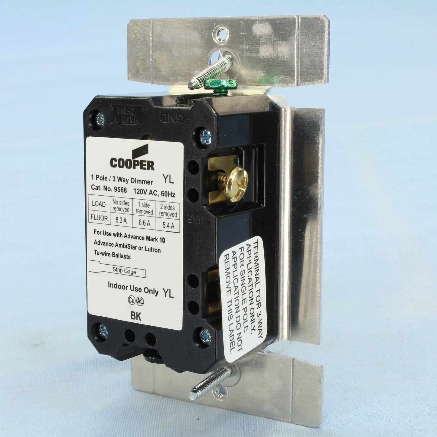 Cooper 9568AW Aspire Mark 10 Alpine White 1-Pole/3-Way Slide Fluorescent Dimmer