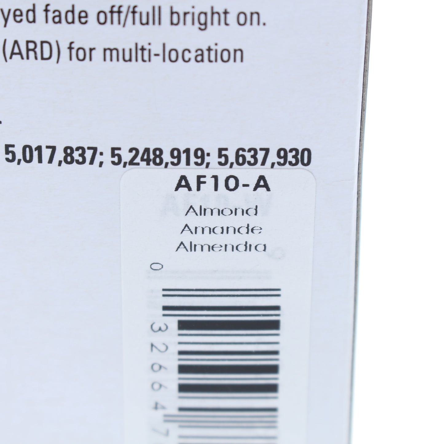 Cooper AF10-A Almond Smart Master Dimmer Preset Fluorescent Multi-Way 1000VA