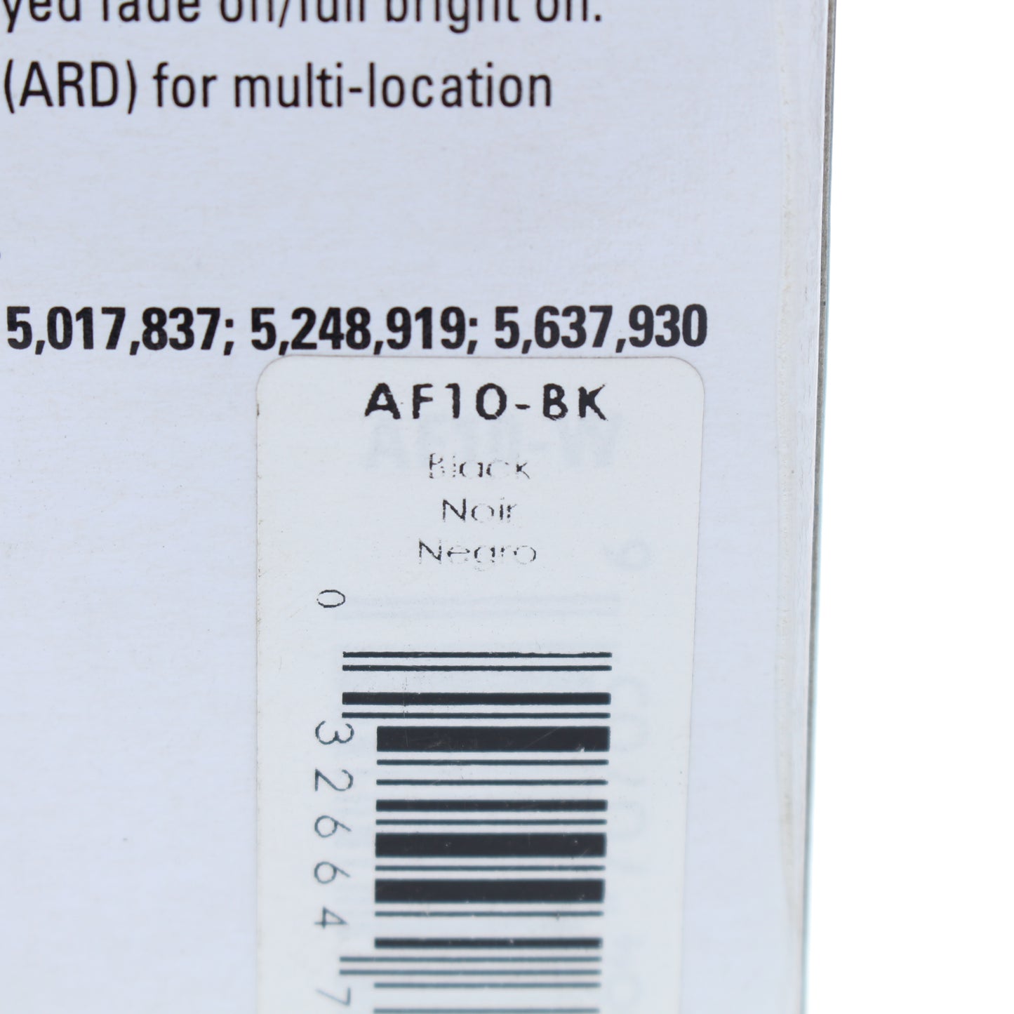 Cooper AF10-BK Black Smart Master Dimmer Preset Fluorescent Multi-Way 1000VA