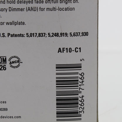 Cooper AF10-C1 A/IV/WH Smart Master Dimmer Preset Fluorescent Multi-Way 1000VA