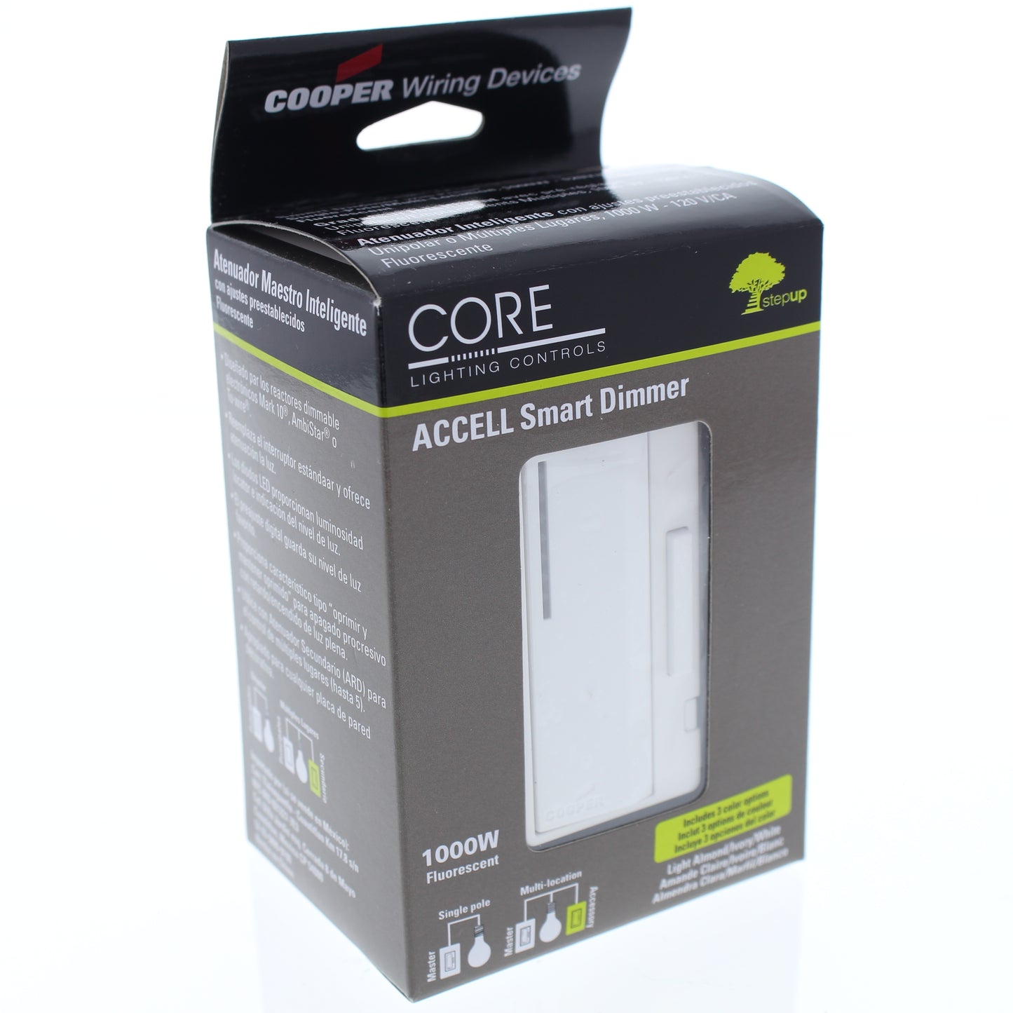 Cooper AF10 White Ivory Lt Almond 1000VA Fluorescent Smart Master Dimmer Preset