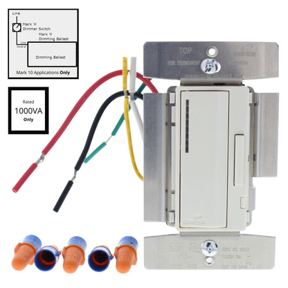 Cooper AF10-LA Lt Almond Smart Master Dimmer Preset Fluorescent Multi-Way 1000VA