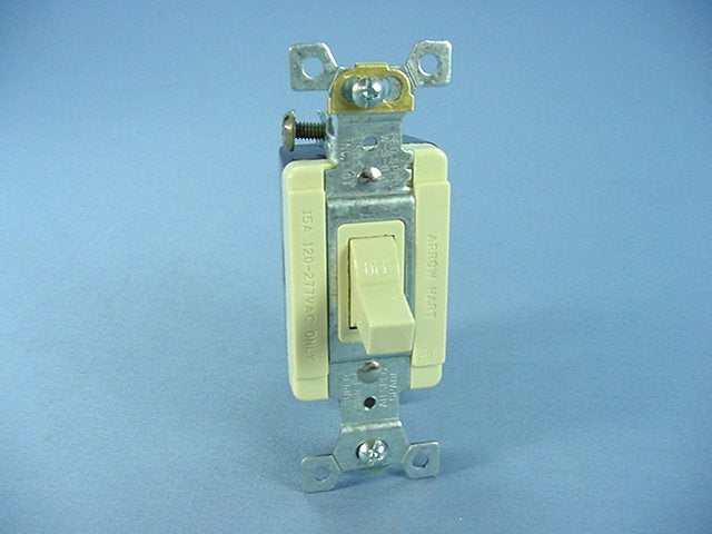 Arrow Hart AH1201I Ivory Cooper Industrial Grade AC Toggle Wall Light Switch 15A