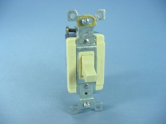 Arrow Hart AH1201I Ivory Cooper Industrial Grade AC Toggle Wall Light Switch 15A