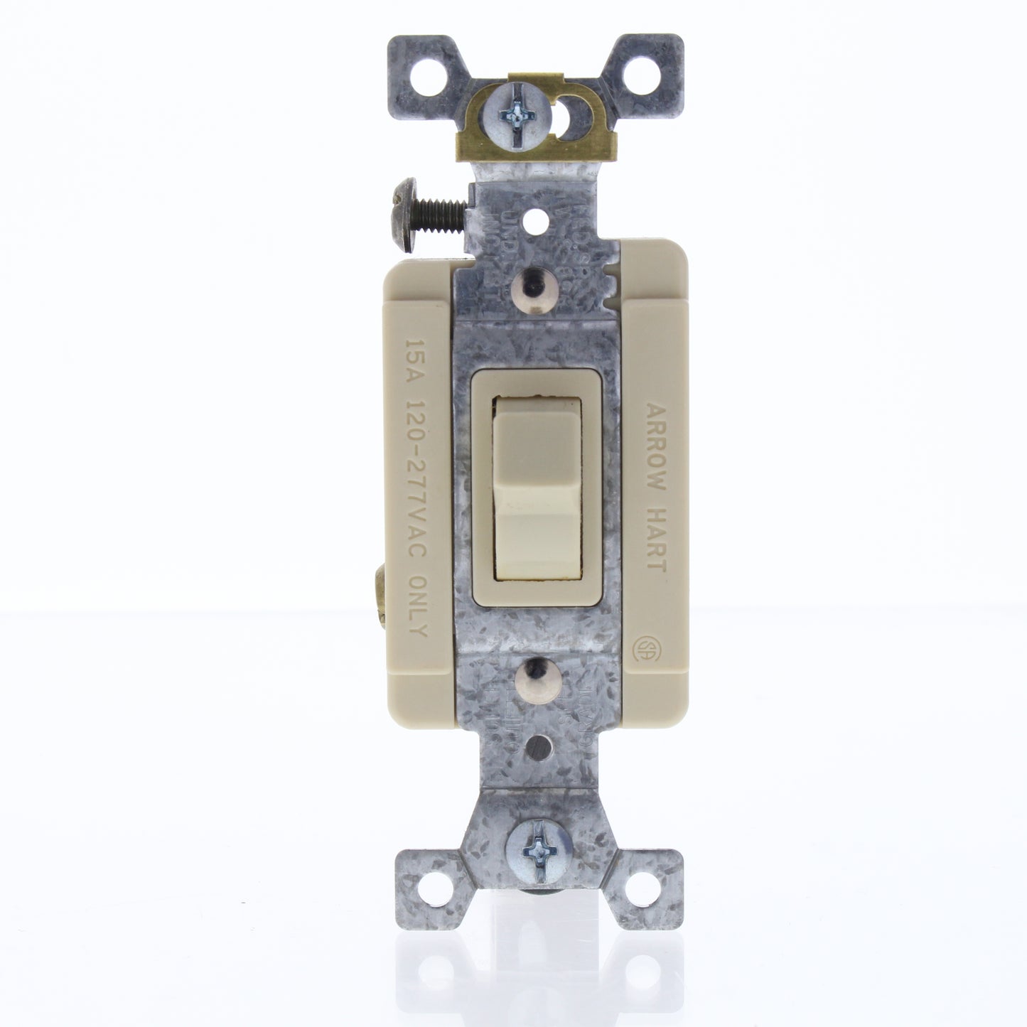 Cooper AH1203I Ivory Industrial Toggle Wall Light Switch 15A 120/277V 3-Way B&S