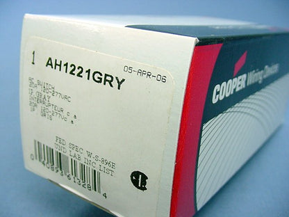 Arrow Hart AH1221GRY Gray Cooper Industrial AC Toggle Light Switch 20A Oldstyle