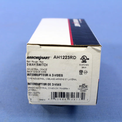 Arrow Hart AH1223RD Red Cooper Industrial Grade 3-Way Toggle Light Switch 20A