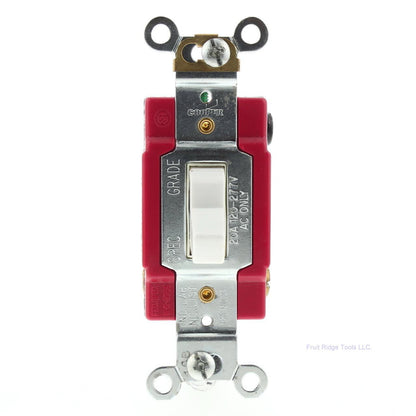 Arrow Hart AH1223W White Cooper Industrial 3-Way Toggle Light Switch 20A Box