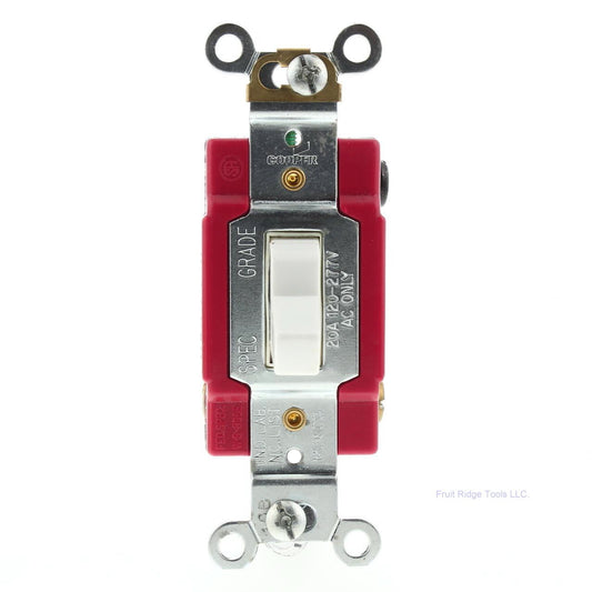Arrow Hart AH1223W White Cooper Industrial 3-Way Toggle Light Switch 20A Box