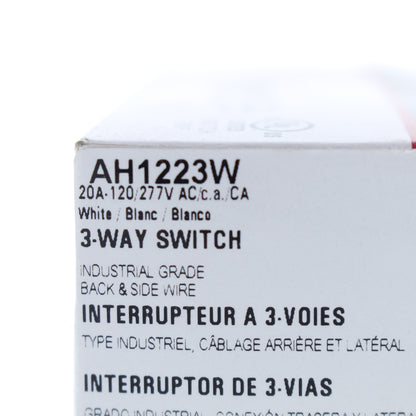 Arrow Hart AH1223W White Cooper Industrial Grade 3-Way Toggle Light Switch 20A