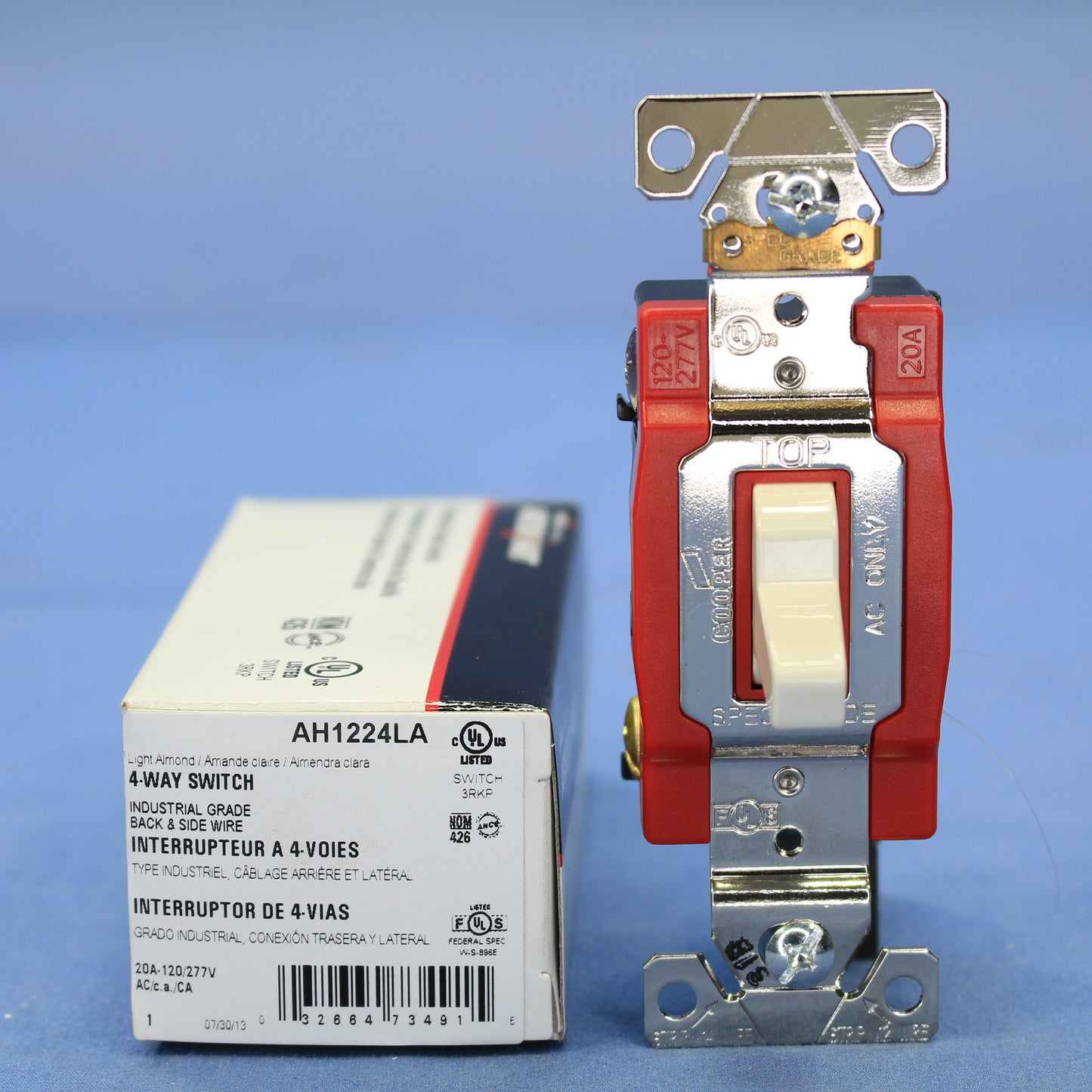 Arrow Hart AH1224LA Light Almond Cooper Industrial 4-Way Toggle Light Switch 20A