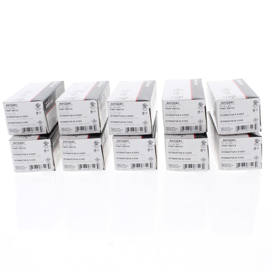 Arrow Hart AH1224V Ivory Cooper Industrial 4-Way Toggle Light Switches 20A 10pcs