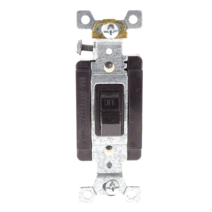 Cooper Brown Industrial Grade Single Pole Toggle Switch 20A 120/277V AC AH1991