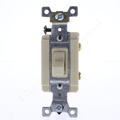 Cooper AH1991I Ivory Industrial Grade Single Pole Toggle Switch 20A 120/277V AC