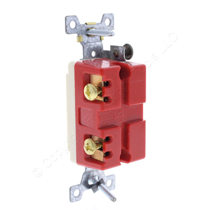 Cooper AH1991I Ivory Industrial Grade Single Pole Toggle Switch 20A 120/277V AC