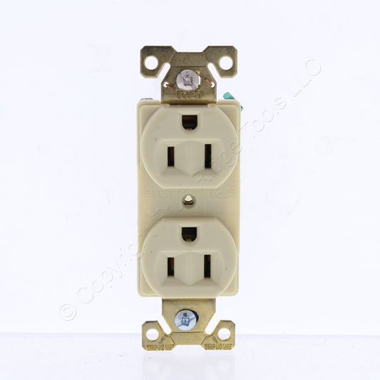 Cooper Wiring Ivory Compact Industrial Outlet Receptacle NEMA 5-15R 15A AH5252V