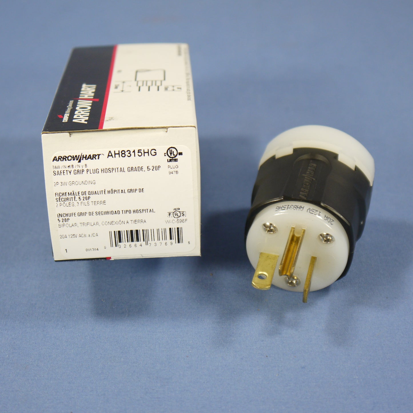 Cooper Hospital Grade Straight Blade Connector Plug Nema 5-20P 20A 125V AH8315HG