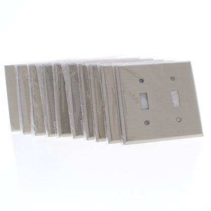 10 Cooper Antimicrobial Stainless Steel Switch Cover Toggle Wallplates AH93072AM