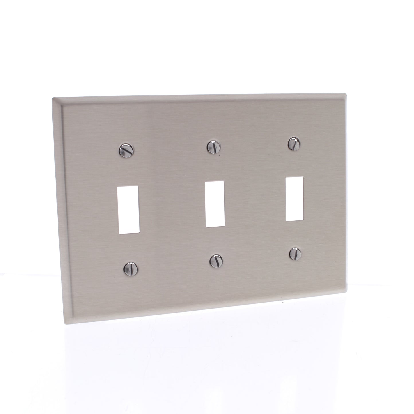 5 Cooper Antimicrobial Stainless Steel 3G Switch Cover Toggle Wallplates 93073AM