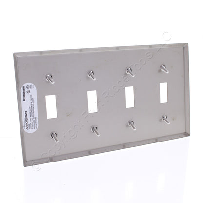 Cooper Antimicrobial Stainless Steel 4G Switch Cover Toggle Wallplate AH93074AM