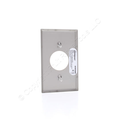 Cooper Antimicrobial Stainless Steel Receptacle Wallplate Single Outlet Cover