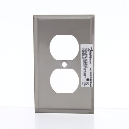 Cooper Stainless Steel Duplex Receptacle Outlet Wallplate Cover Antimicrobial
