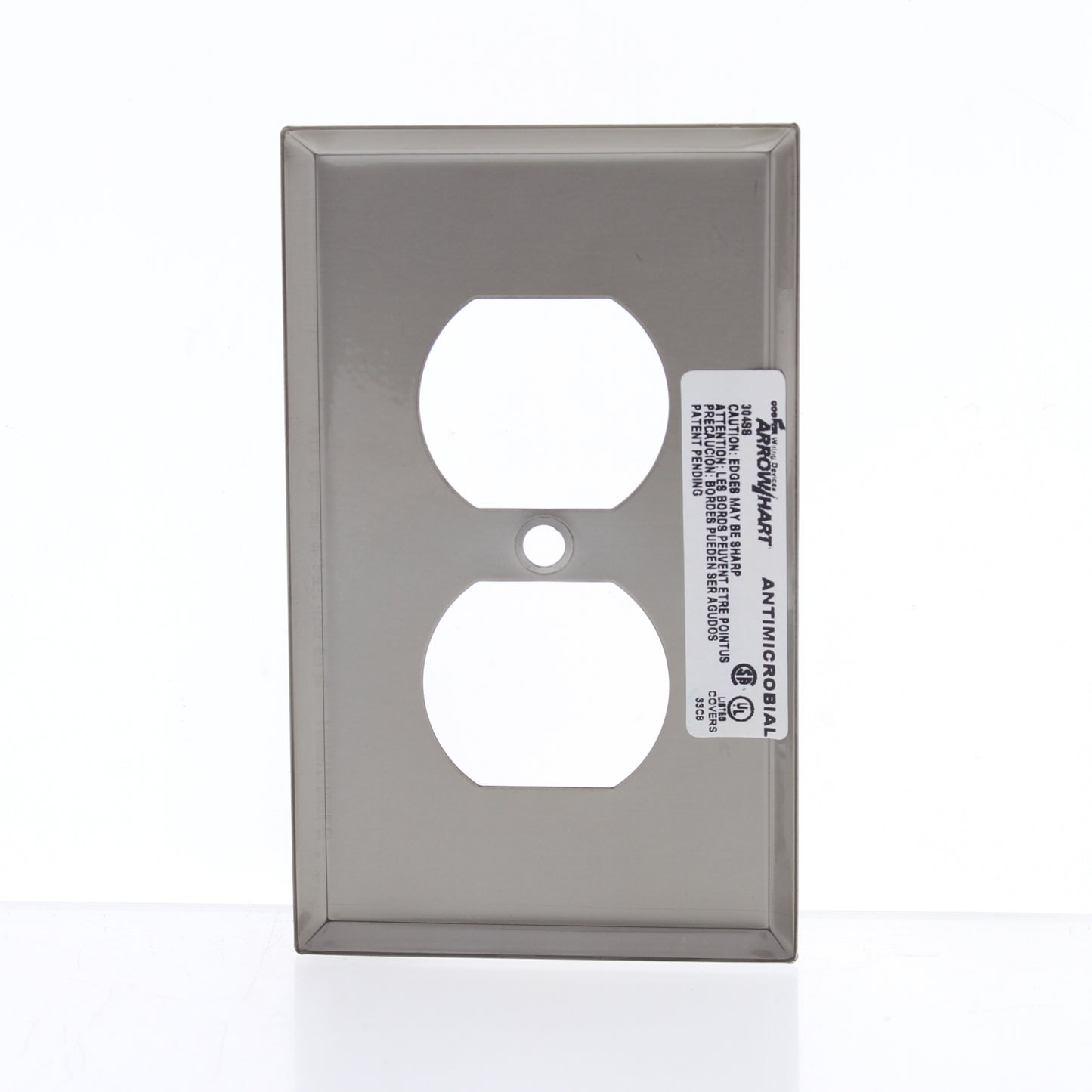 Cooper Stainless Steel Duplex Receptacle Outlet Wallplate Cover Antimicrobial