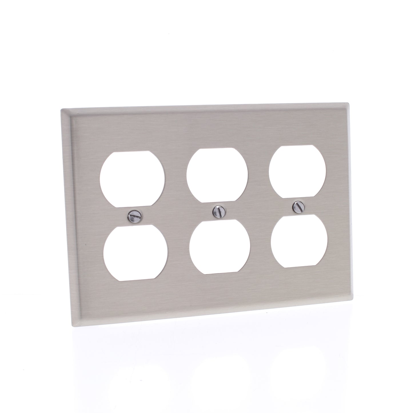 5 Cooper Antimicrobial Stainless Steel 3-Gang Receptacle Wallplates Outlet Cover