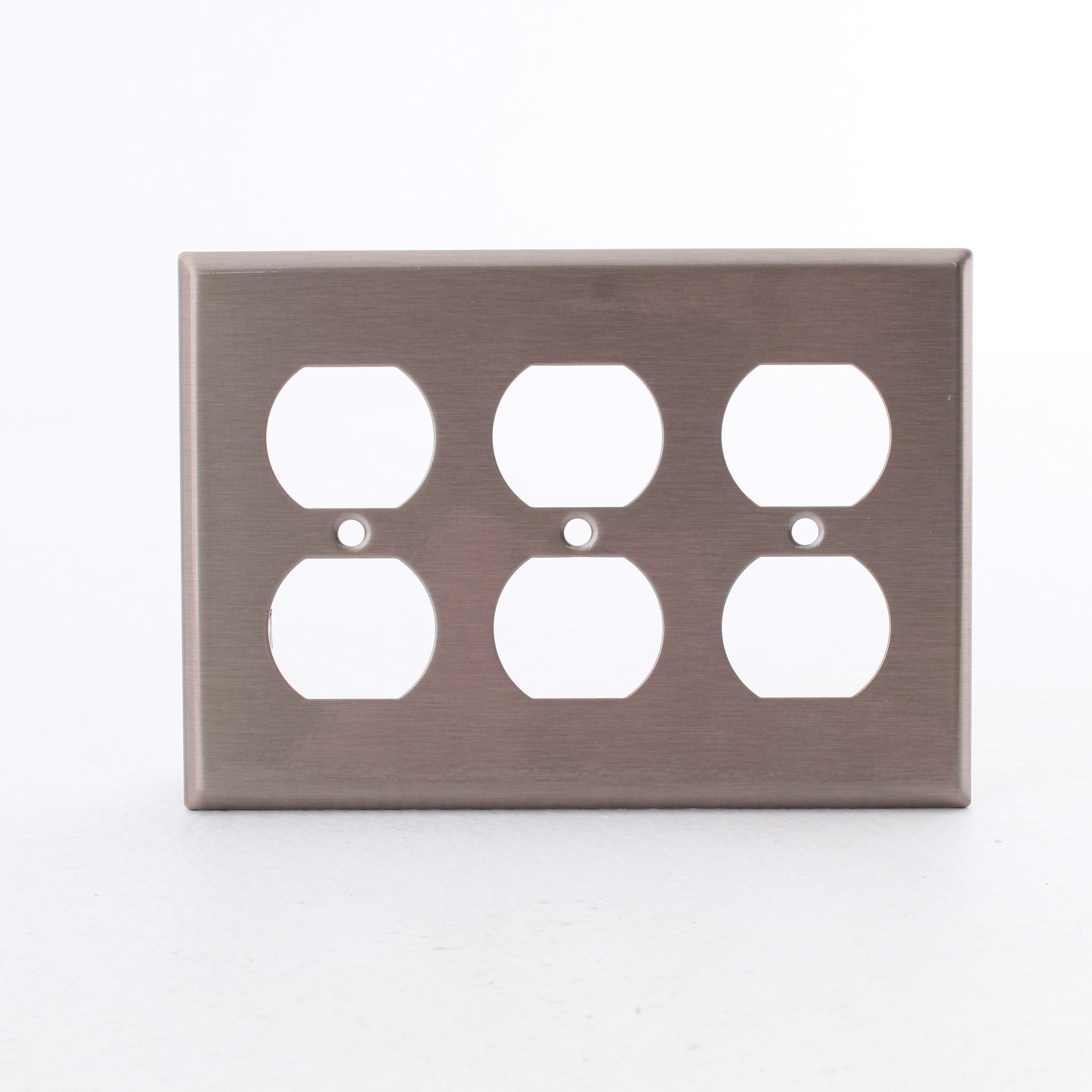 Cooper AH93103AM Antimicrobial Stainless Steel 3-Gang Receptacle Wallplate Cover