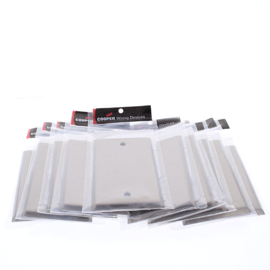 Cooper AH93151AM Stainless Steel 1-Gang Blank Cover Wallplate Antimicrobial 10pc
