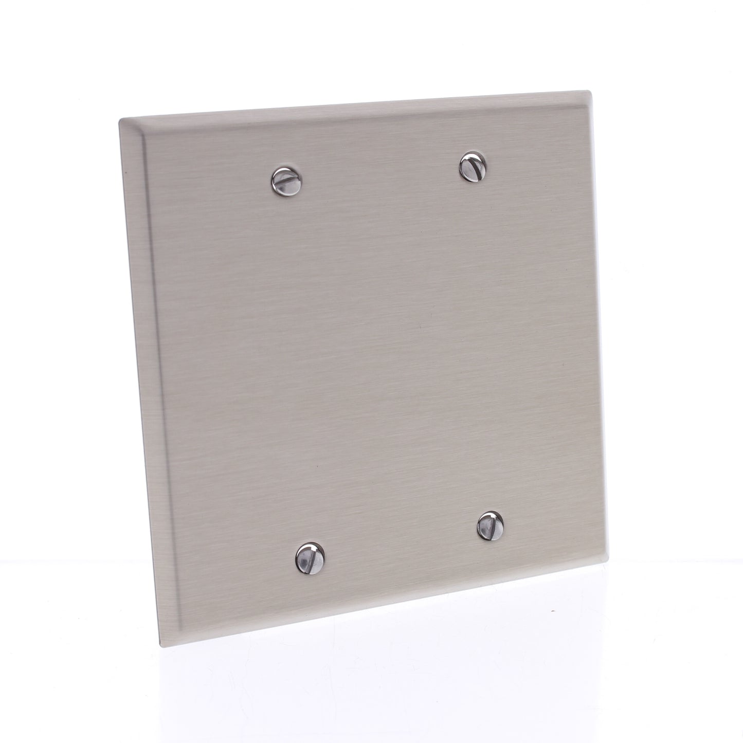 10 Cooper Antimicrobial 2-Gang Stainless Steel Blank Cover Wallplates Box Mount