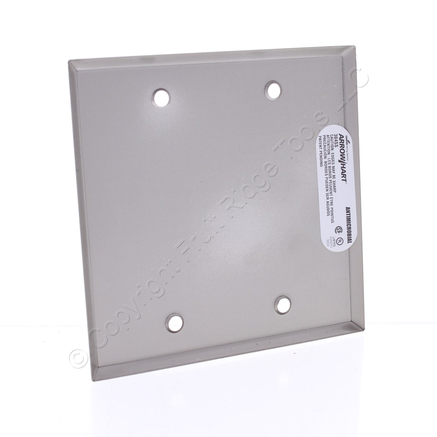 Cooper Antimicrobial 2-Gang Stainless Steel Blank Cover Wall Plate AH93152AM