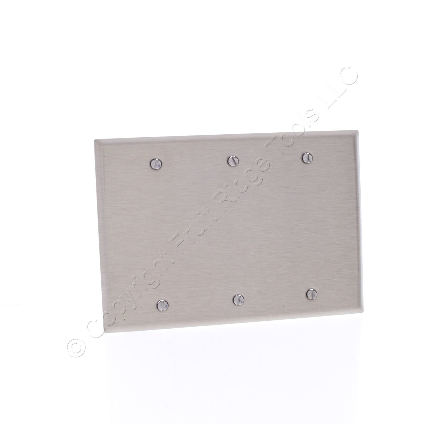 Cooper AH93153AM Antimicrobial Stainless Steel 3-Gang Blank Cover Wall Plate