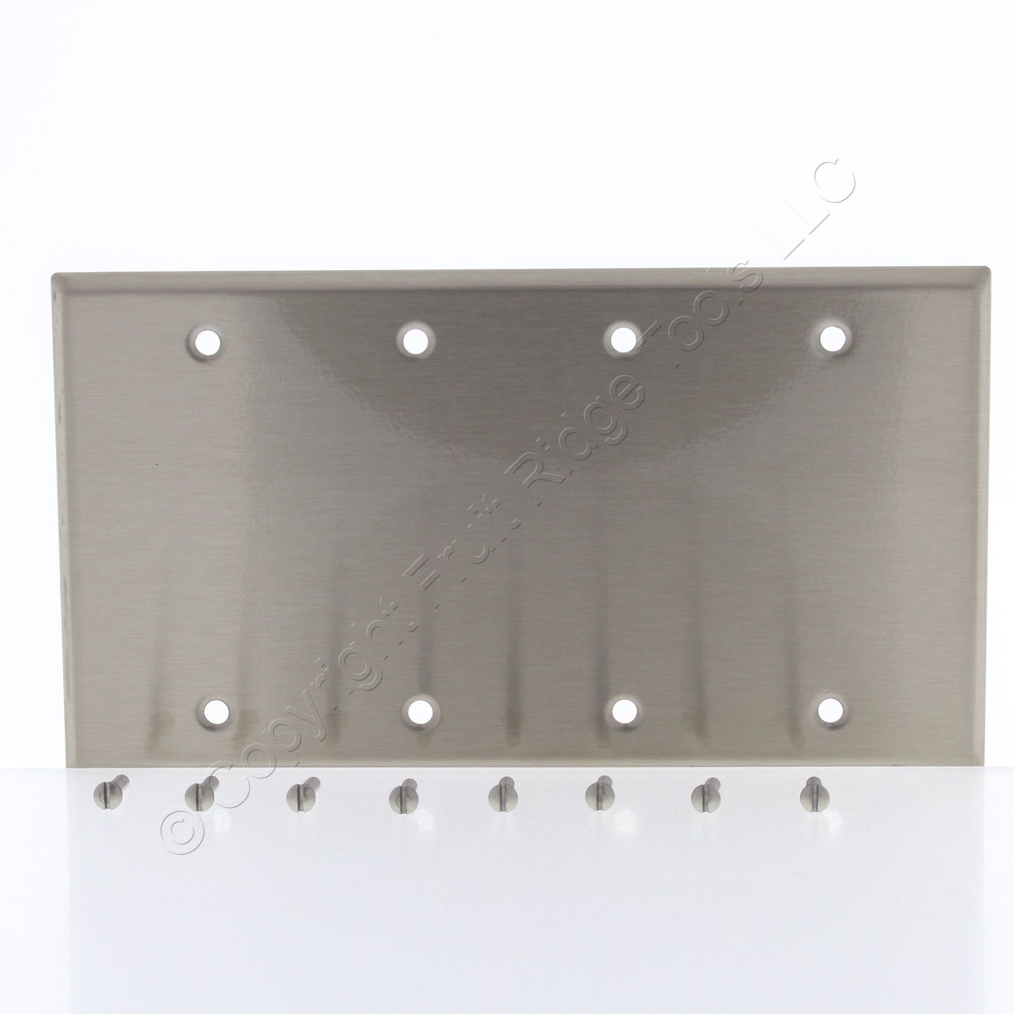 Cooper AH93154AM Antimicrobial Stainless Steel 4-Gang Blank Cover Wallplate