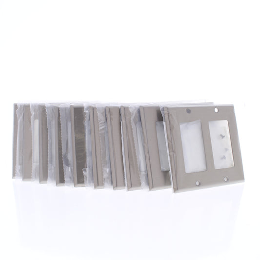 10 Cooper Antimicrobial 2-Gang Stainless Steel Decorator Wallplate Covers Gfci