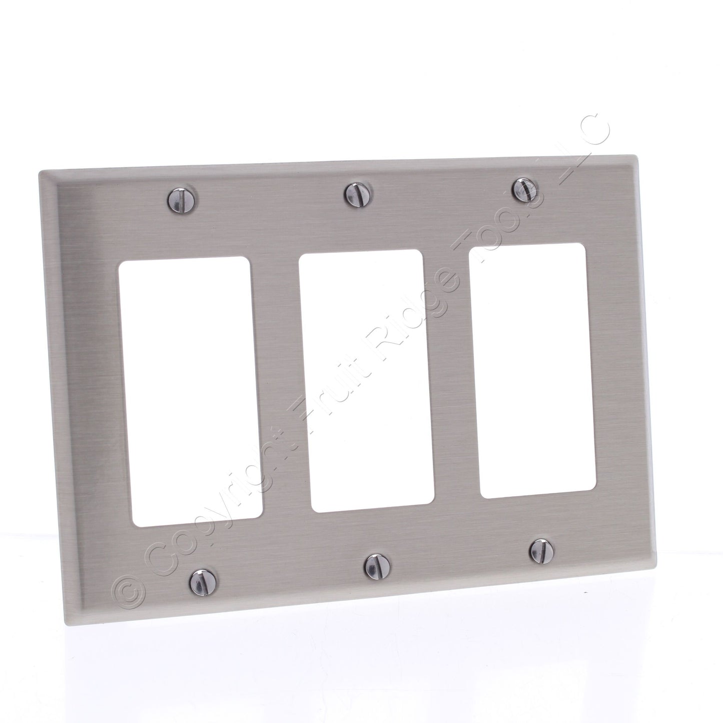 Cooper Antimicrobial 3-Gang Stainless Steel Decorator Wallplate Cover Gfci Gfi